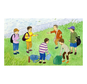 「かがやけみらい 小学校どうとく４年」挿絵／学校図書